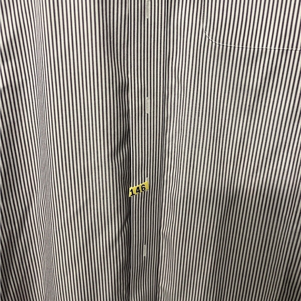 Nordstrom Smartcare Mens Tradional Fit Purple Stripe Wrinkle-Free Shirt 17/35 - Picture 2 of 6